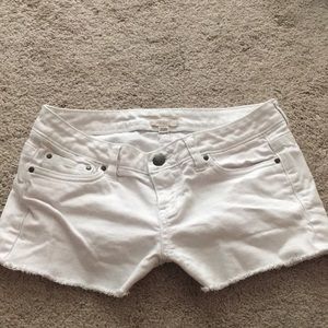 White jean shorts